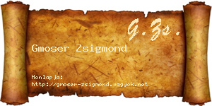 Gmoser Zsigmond névjegykártya